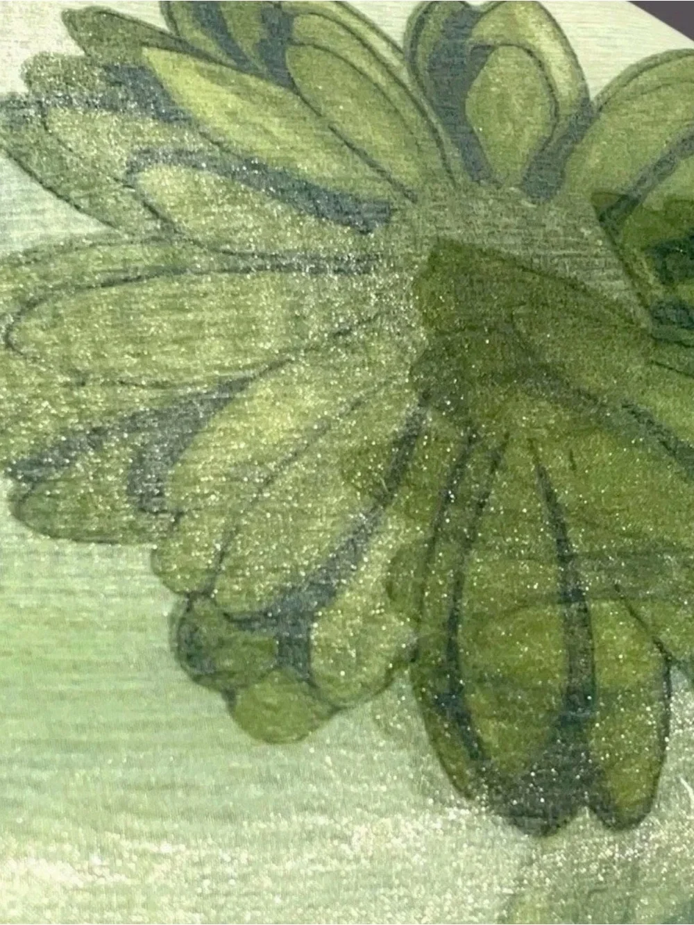 Bodrum Green Floral Sheer Fabric Table Placemats 14